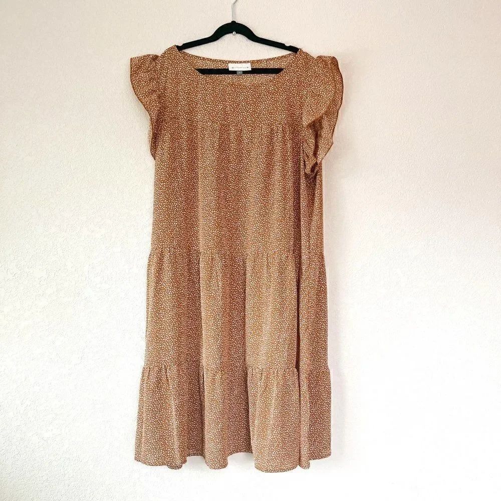 Alredine Boho Ruffle Sleeve Dress, Size Large